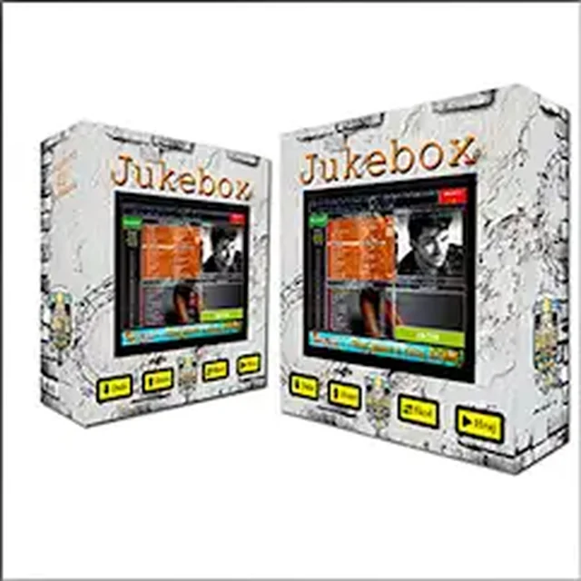 Dve ukážky jukeboxu vo svetlom mramorovom farebnom prevedení